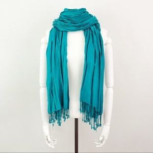 Teal Fringe Scarf